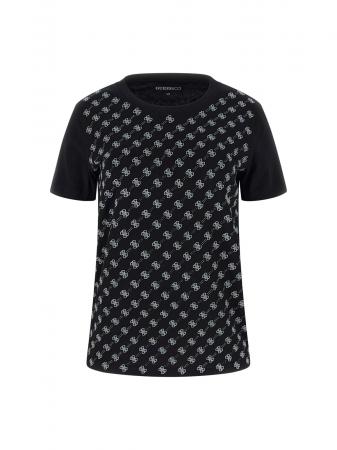 T Shirt Donna SS CN 4G ALLOVER TEE Nero