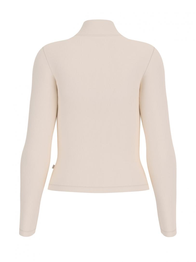 GJ LS MOCK NECK EMBRO SLIM TOP Bianco GJ LS MOCK NECK EMBRO SLIM TOP Bianco 2