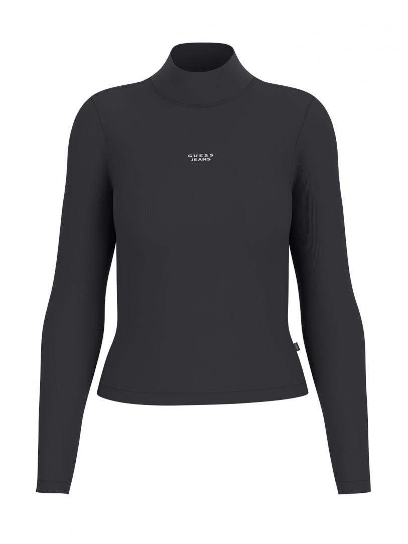 GJ LS MOCK NECK EMBRO SLIM TOP Nero GJ LS MOCK NECK EMBRO SLIM TOP Nero 1
