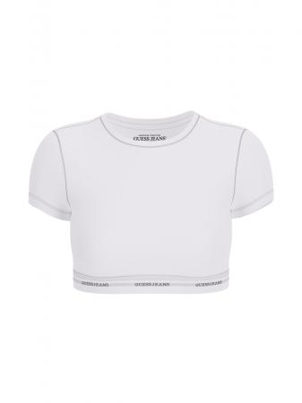 Top Donna GJ SS CROP TOP Bianco
