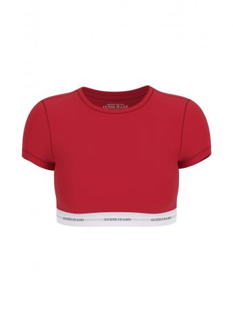 Top Donna GJ SS CROP TOP Rosso
