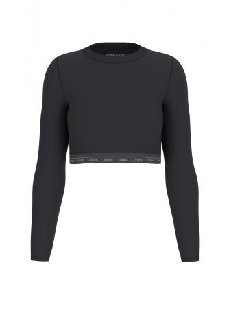 T Shirt Donna GJ LS CROP TOP Nero