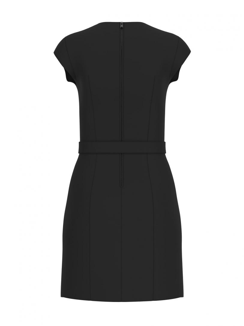 CHRISSY V NECK BELTED DRESS Nero CHRISSY V NECK BELTED DRESS Nero 2