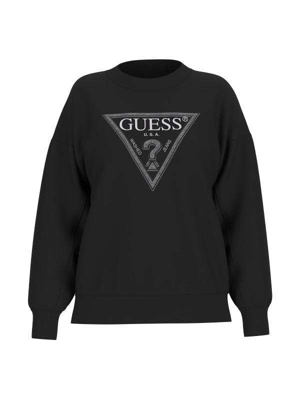 Guess Maglioni Maglioni LS TRIANGLE GLITTER SWEATSHIRT Nero