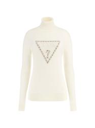 Guess Maglioni Maglioni LS TN MELANIE TRIANGLE LOGO SW Bianco Panna