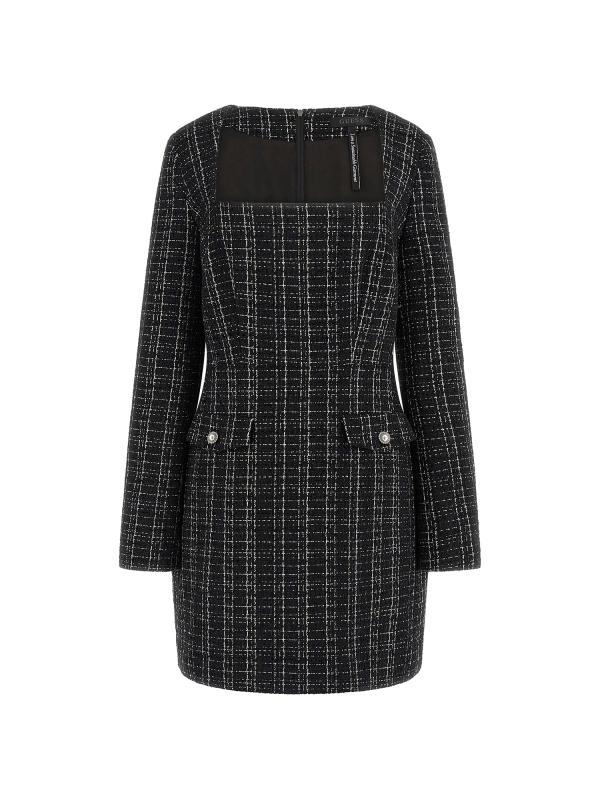 Vestiti LS SANDRA TWEED DRESS Nero