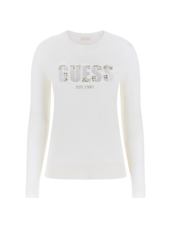 Guess Maglioni Maglioni LS CN REYNA LOGO SWTR Bianco