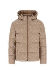 Guess Giubbotti Giubbotti ALLOVER LOGO PUFFA JACKET Beige