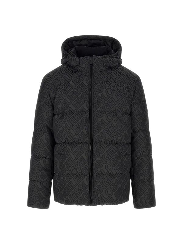 Guess Giubbotti Giubbotti ALLOVER LOGO PUFFA JACKET Nero
