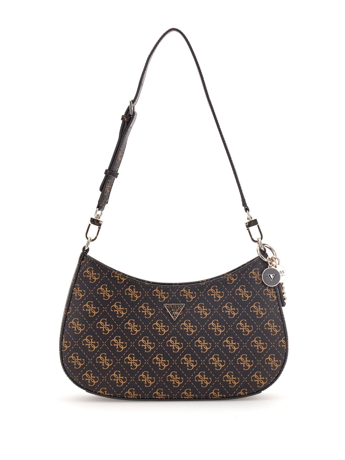 Guess Borse a spalla Borse a spalla NOELLE II TOP ZIP LOGO METALLIC Marrone monogram