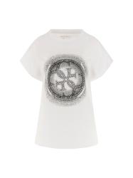 Guess T-shirt T-shirt CN SS 4G SHADED HOTFIX Bianco