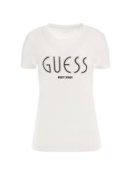 T-shirt CN SS GUESS LOGO TEE Bianco
