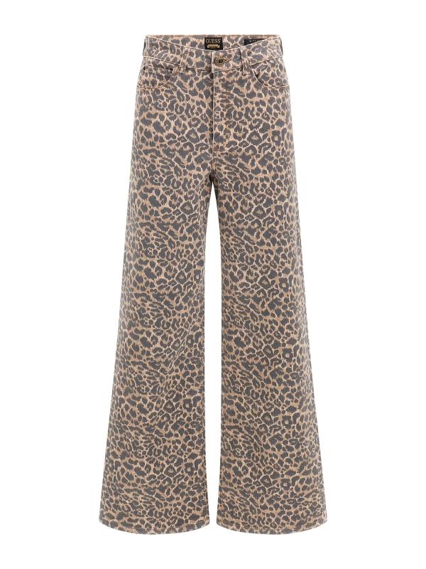 Guess Jeans Jeans WIDE LEG marrone animalier