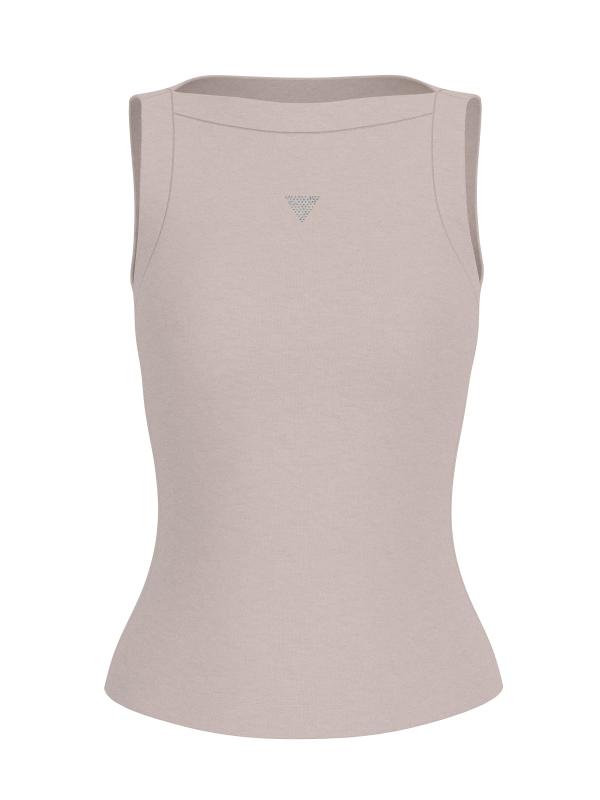 Guess Maglia Maglia TINA RIBS TANK TOP Beige