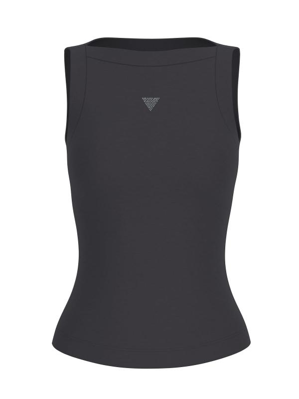 Guess Maglia Maglia TINA RIBS TANK TOP Nero