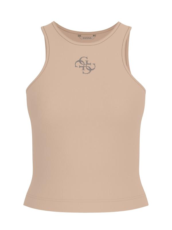 Guess Canotte Canotte NEW SL ROUND NK GUENDALINA TOP Beige