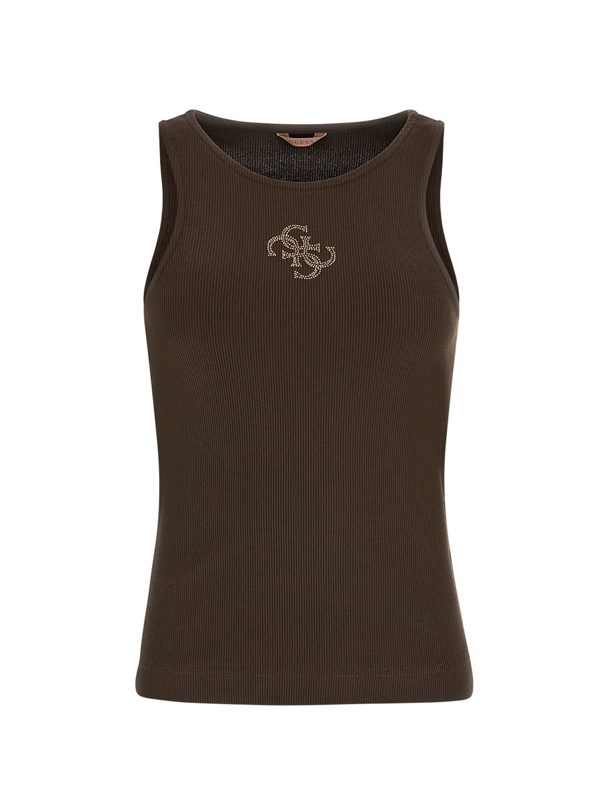 Guess Canotte Canotte NEW SL ROUND NK GUENDALINA TOP Marrone