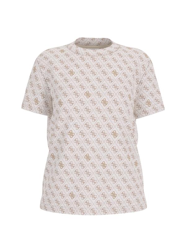 Guess T-shirt T-shirt 4G RHOMBUS STUDS SS T-SHIRT Bianco