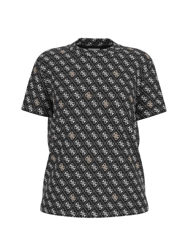 Guess T-shirt T-shirt 4G RHOMBUS STUDS SS T-SHIRT Nero