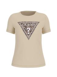 Guess T-shirt T-shirt SS CN TRIANGLE PYTHON TEE Beige