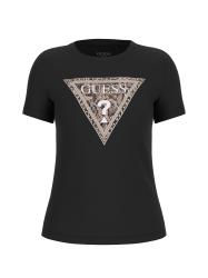 Guess T-shirt T-shirt SS CN TRIANGLE PYTHON TEE Nero