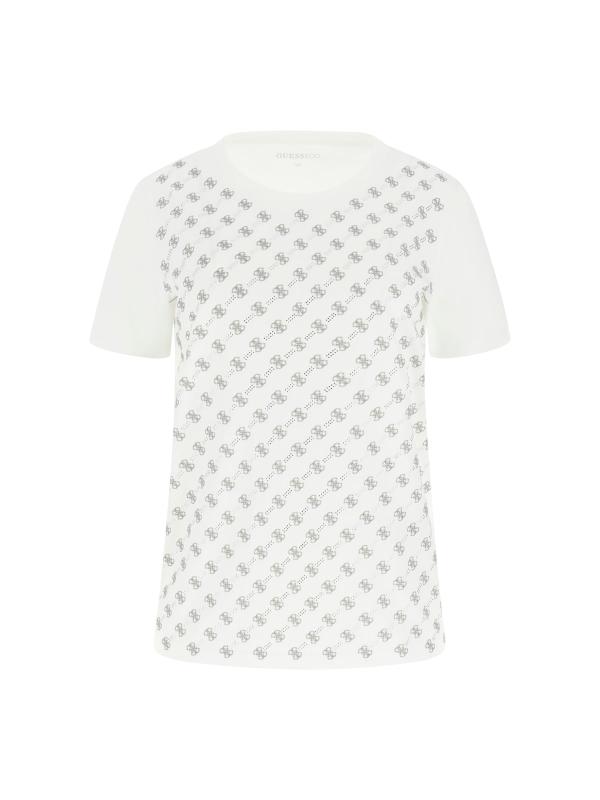 Guess T-shirt T-shirt SS CN 4G ALLOVER TEE Bianco