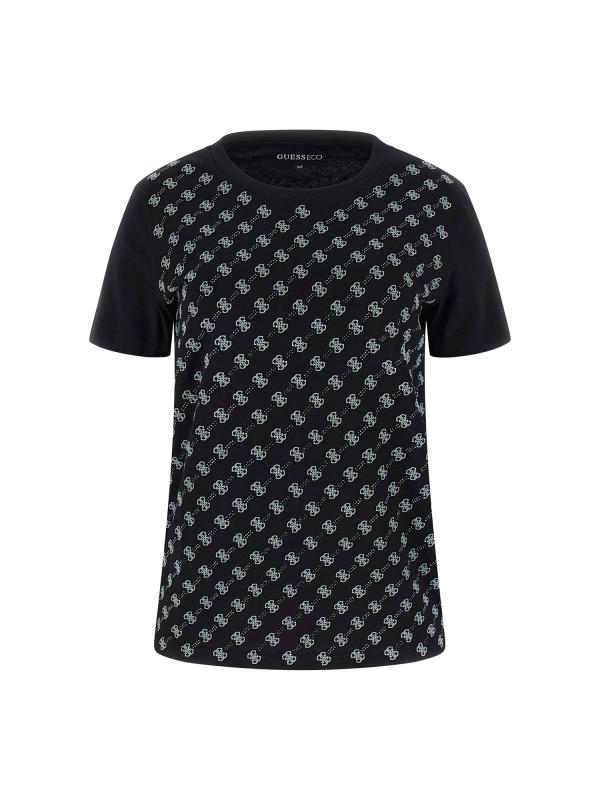 Guess T-shirt T-shirt SS CN 4G ALLOVER TEE Nero