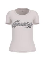 Guess T-shirt T-shirt SS LOGO HOT FIX TEE Beige