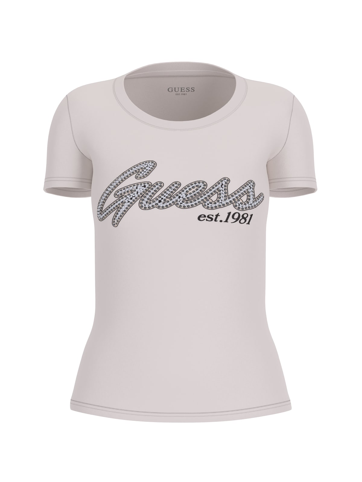Guess T-shirt T-shirt SS LOGO HOT FIX TEE Beige