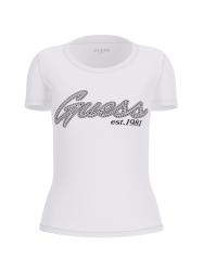 Guess T-shirt T-shirt SS LOGO HOT FIX TEE Bianco
