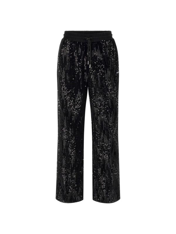 Guess Tute Tute SEQUINS WIDE LEG PANTS Nero