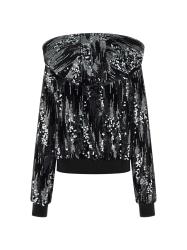 Felpe SEQUINS FULL-ZIP HOODIE Nero
