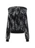 Guess Felpe Felpe SEQUINS FULL-ZIP HOODIE Nero - Foto 2