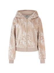 Guess Felpe Felpe SEQUINS FULL-ZIP HOODIE Rosa