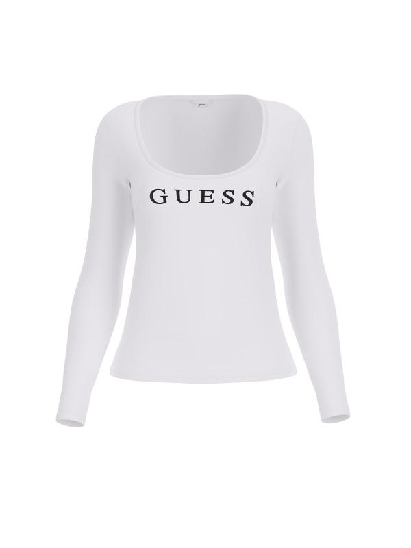 Guess T-shirt T-shirt NEW CARRIE LS FITTED SHIRT Bianco