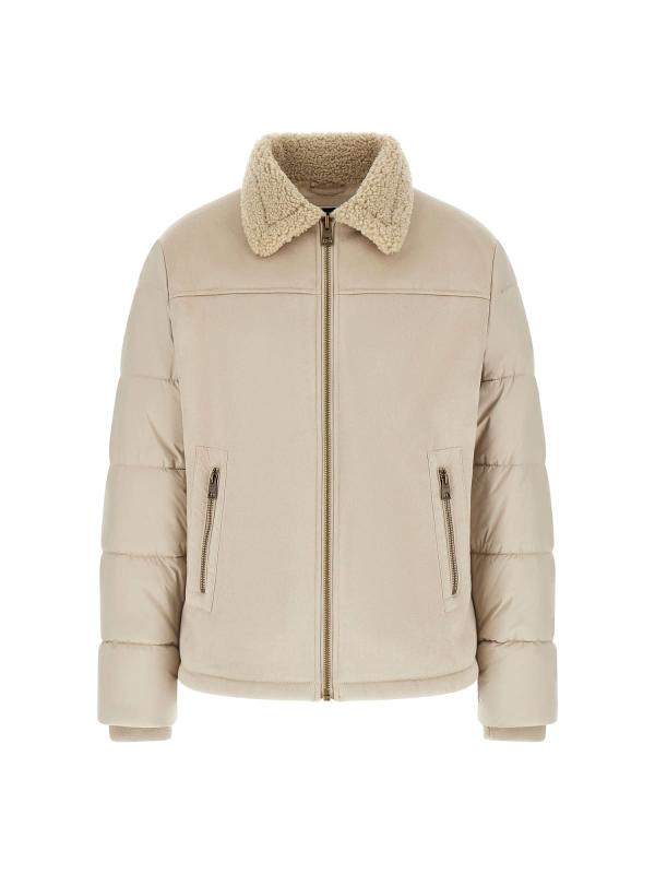 Guess Giubbotti SHEARLING PUFFA JACKET Beige