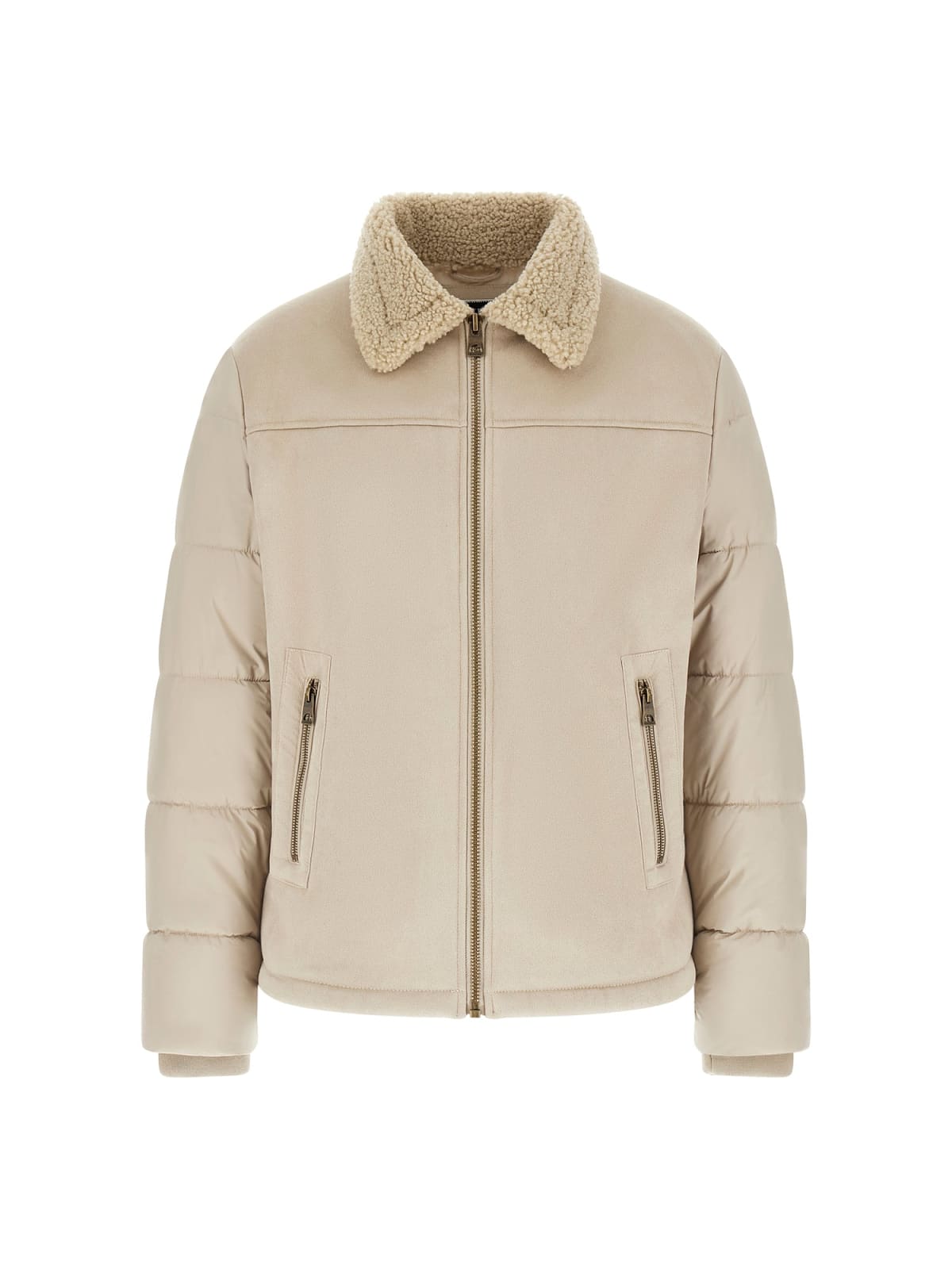 Guess Giubbotti SHEARLING PUFFA JACKET Beige