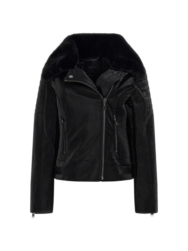 Guess Giubbotti DARCEY BIKER JACKET Nero