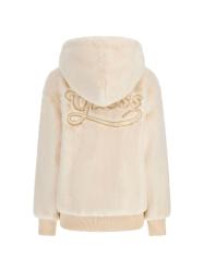 LUCREZIA FAUX FUR LOGO JACKET Bianco