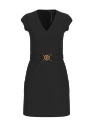 Guess Vestiti chrissy v neck belted dress Nero