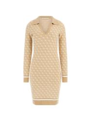 Guess Vestiti LS POLO AUBREY 4G SWTR DRESS Beige