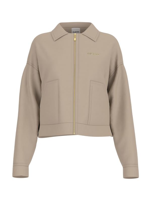 Guess Giacca CARLA CROP ZIP JACKET Beige