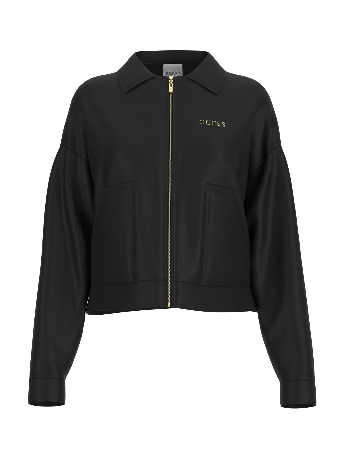 Guess Giacca CARLA CROP ZIP JACKET Nero