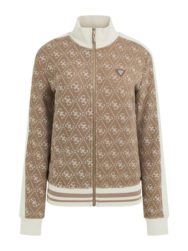 4G RHOMBUS JACQUARD FULL-ZIP S Marrone
