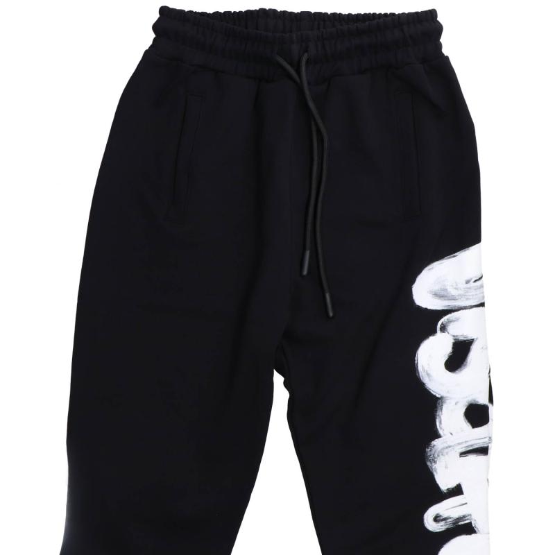 25IDS55101 PANTALONE SCRITTA Nero