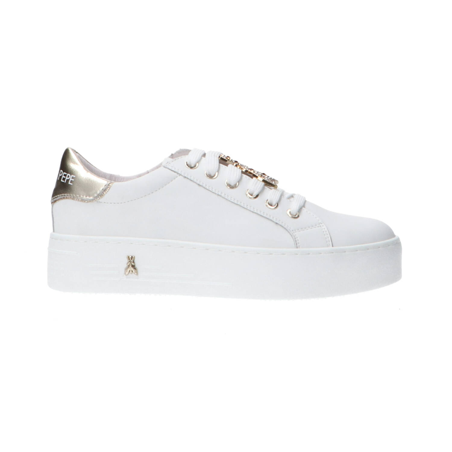 Patrizia Pepe Girl Sneakers Sneakers PPJ907 VITELLO CHARM STRASS Bianco