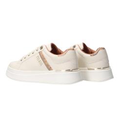 Sneakers Stringata pelle e geo N 2266 0289 Bianco Panna
