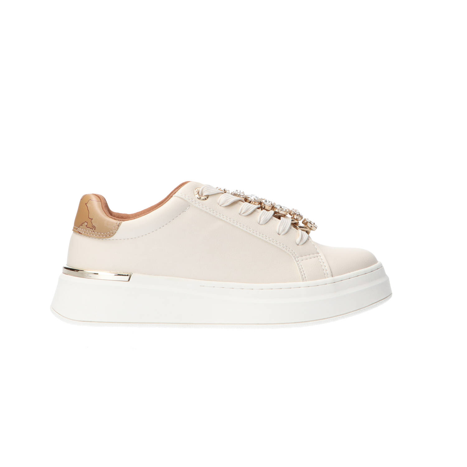 Alviero Martini Sneakers Sneakers Bassa allacciata strass N 2270 0289 Bianco Panna
