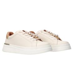 Sneakers Bassa allacciata strass N 2270 0289 Bianco Panna