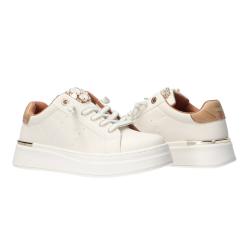 Sneakers Bassa Pelle e Strass N 2269 0289 Bianco Panna